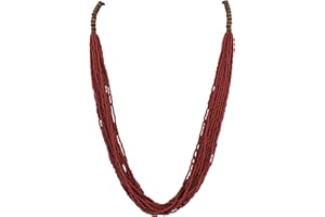 Bocar Long Multiple Row Handmade Beaded Statement Necklace with Gift Box (NK-10407)