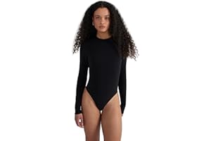 Style & Republic Langarm Body Damen aus Baumwolle, Samtig weich und Bequem Bodysuit mit Rundhalsausschnitt & Druckknopfverschluss