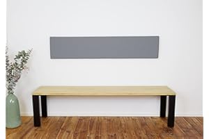 ‎LYCCE Lycce Wandkissen Kunstleder mit Montage-Set grau 115cm x 30cm