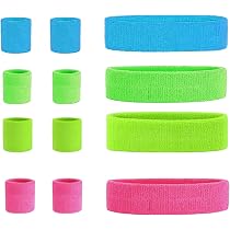 Serre Poignet Fluo Annees 80 10 Pièces Set 4 Pièces Bracelet