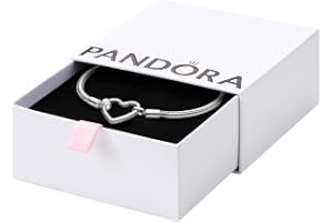 Pandora Icons armband i sterling silver med ormkedja och hjärtlås, 17
