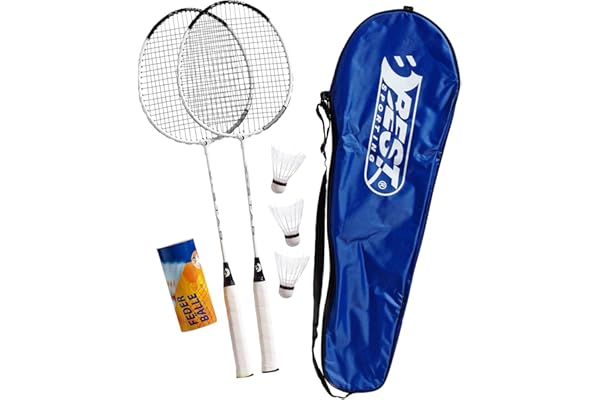 Best Sporting – Set de badminton 200 XT – Avec 2 raquettes de badminton, 3 balles et 1 sac de transport