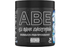 ‎APPLIED NUTRITION Applied Nutrition ABE All Black Everything Pre Workout Pulver - Energie, Körperliche Leistungsfähigkeit mit Citrullin, Kreatin, Beta Alanin, Koffein (315g - 30 Portionen) (Icy Blue Razz)