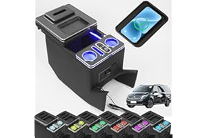 xxjolavv Armlehnenbox Aufbewahrungsbox mit Kabelloses Laden 7-farbigem Umgebungslicht und 4 Helligkeitsstufen passend für Mercedes-Benz V-Klasse V220 V260 V250 W447 [EU-Patent]