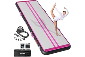 JOOLOOG Premium Inflatable Gymnastics Mat, Air Mat 2m 3m 4m 5m 6m Tumble Track for Home Training, 10cm/20cm Thick Tumbling Mat with Pump for Kids Indoor Gymnastics, Outdoor Practice Tumbling & Yoga