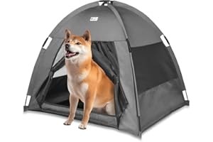 Babyezz Hunde/Katzenzeltbett, Wasserdichtes Tipi Zelt,Atmungsaktives,Waschbares Hundehaus Für Drinnen Und Draußen,Tragbares Hundehöhle/Katzen Höhle,Für Kätzchen,Welpen (Grau, L)