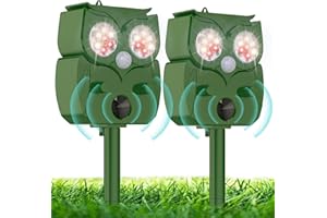 MENGMEI 2 PCS Ultrasonic Cat Repellent for Gardens UK, 5 Modes with PIR Motion Sensor Cat Deterrent, Waterproof Cat Scarer, Outdoor Deterrent for Yard & Farm, Effective Against Cats, Foxes & Squirrels