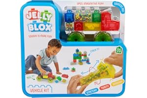 GOLIATH Jelly BLOX - zestaw pojazdów, zabawka budowlana od 2 lat, z 35 sensorycznymi klockami, zabawka konstrukcyjna dla dzieci