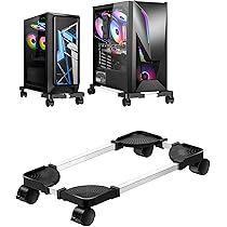 Carrello Porta CPU Regolabile - Supporto Per Computer Con Ruote Bloccabili Nero - Foto 7