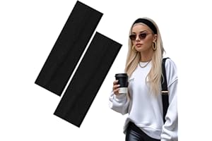 POSH CHOICE 7cm Headbands for Women's Hair | Black Hair bands For Women | Black Headbands for Sports and Fashion | Sweat Bands