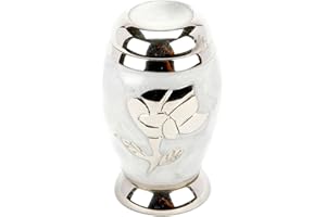 URNS UK Crewe White Cremation Ashes Keepsake Mini Urn