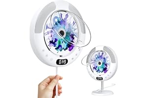 KOVCDVI CD Player Bluetooth mit Touch-Tasten Lautsprecher CD-Player für Wandmontage mit FM-Radio USB-Wiedergabe AUX-Wiedergabe LCD-Bildschirm Fernbedienung Staubschutzhülle