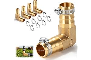 mawmuaw slangkontakt 10 mm (3/8 tum) mässing 90 graders krokkrok 4 stycken