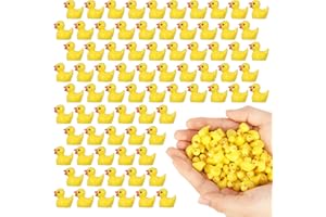 Yamitora 150 Stück Mini Enten Harz, Kleine Resin Ducks Figuren für Aquarium, Miniaturgarten, Puppenhaus, Handwerk, Landschaftsgärten, Bonsai, Fischbecken (Gelb)