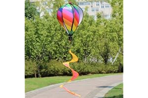 Weiqiao® Montgolfière Suspendu Spirale en Tissu Girouette à Vent Suspendu Arc en Ciel Décoration de Fête pour Jardin Extérieur Intérieur
