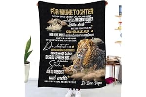TOSPASS Kuscheldecke Personalisierte Decke An Meine Tochter Decke Von Papa Flanell Briefdecke Positiv Ermutigen Nachricht Brief Decke Tv-Decken Geschenk Geburtstag Weiche Fleecedecke Sofa Reisen 130x150 cm