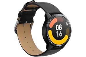 kwmobile Pasek do zegarka z prawdziwej skóry, kompatybilny z zegarkiem Xiaomi Mi Watch Color Sport / S1 Active, opaska na nadgarstek sportowy z zapięciem
