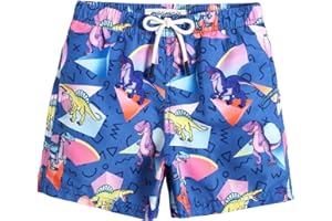 MaaMgic Bañador Niño Ropa de Baño para Niño Secado rápido Interior de Malla Short de Natación Estampado