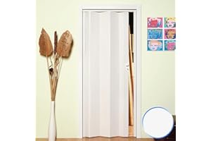 Forte Puerta Plegable de Interior de PVC Blanco Pastel 83x214 cm Mod.Maya