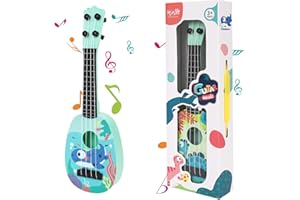 Ukulélé pour Enfants,Guitare pour Enfants,Instrument de Ukulélé de Jouet Musical de Guitare de 37 cm avec 4 Cordes Réglables,Mini Guitare pour les Tout-petits Débutants Garçons Filles Cadeau (Style-C)
