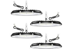 CGSGDK 4 pack 200W UFO LED lámpara de taller, de alta luz de la bahía 30000LM, 6000K