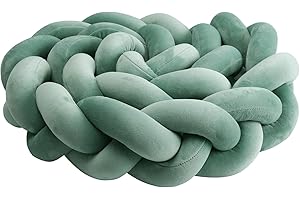 IIQI® Bettschlange Geflochten Mischfarbe Dekokissen Bettumrandung Knotenkissen-Seitenschläferkissen Kopfschutz, Sofakissen für Wohndekoration gewebtes Kissen (A40,200cm)