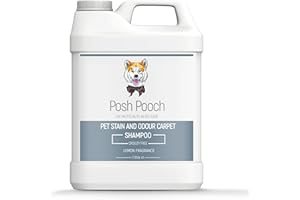 Stain & Odour Carpet Shampoo Posh Pooch® All Surface 3 in 1 Cleaner Odour Neutraliser & Prevents Re-Soiling For Dogs Cats Pets, Eliminates Dirt, Urine, Faeces & Vomit Stains Remover Enzyme Free