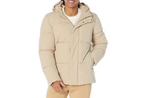 Amazon Essentials Abrigo Acolchado con Capucha de Longitud Media (Disponible en Tallas Grandes y Largos Especiales) Hombre