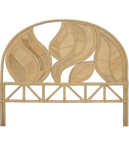 Tête De Lit Rotin Éventail - Marron / Noir - 160x80x2 Cm - Gift Decor - Neuve