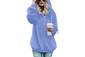 iWoo Bluza z kapturem, damska bluza z kapturem, polar, na jesień, zimę, ciepła, z długim rękawem, jednokolorowa, na co dzień