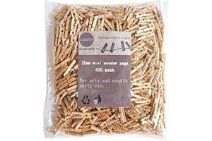 CUWELT 400PCS Mini Wooden Pegs, Small Wooden Clips Photo Natural for Decorative Photo Wall, Mini Wood Clothes Pegs Hardwood, Tiny Peg for Christmas, Holding Paper, Arts, Crafts, Wedding Event, DIY