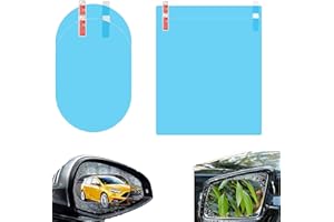 KRISFD Pellicola Antiappannamento Auto Pellicola Impermeabile Antiriflesso Auto Vetro Specchietto Laterale Auto Pellicola Nano Pellicola Antipioggia HD Per Auto, Camion, Furgoni, Moto, 4 Pezzi