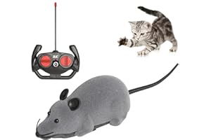 niCWhite Remote Control Mouse Cat Toy, Interative Moving Cat Toys Wireless Electronic RC Rat Mice Pet Toys for Chase and Exercise (Grey)