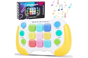 FIYCATPSA 2024 New Light Up Pop It Game,For Boys and Girls toys Ages 5-12,Travel Toys,Puzzle Game Sensory Toys for Kids and Teens,Tap Tap Game Smart Fidget,Christmas Birthday Gifts (Yellow)