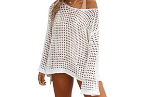 Bsubseach Paréo Femme Plage Mini Robes Grande Taille Tunique Décontracté Kimono Bohême Mode Bikini Cover Up Crochet Blouse
