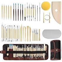 Set Di 12 Attrezzi Per Scultura In Argilla - Utensili Per Modellare Ceramica E Intaglio In Legno E Acciaio - Foto 2