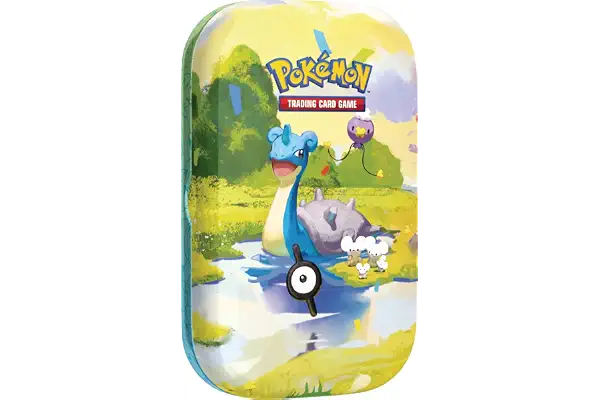 Pokémon: Minilata Celebración 30.º Aniversario: Lapras de JCC Pokémon (1 Pegatina, 1 Tarjeta ilustrada y 2 Sobres de Mejora)