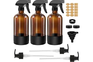 3 stycken 500 ml glas sprayflaska set påfyllningsbar sprayflaska med justerbar avdragsspruta för sprutning och dimning bärnsten tom vattensprejflaska för hår botanisk gardening eteriska oljor