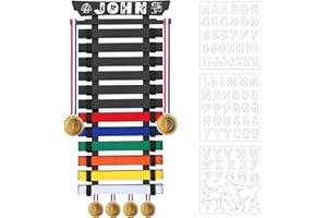 Niciksty Estante de exhibición de cinturón de karate, soporte de exhibición de cinturón de arte marcial con calcomanías, organizador de cinturón de taekwondo para niños y adultos, organizador de