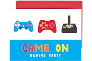 HUXTERS Gamer Party Invitations - Gaming Invites for Birthday Party - A6 Postcard Style with envelopes (Pack 10)