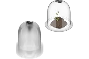 Relaxdays Anzuchthaube, 10er Set, Ø 25 cm, Frostschutz & Schneckenschutz, stapelbare Pflanzglocken, PET, transparent