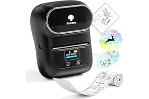 Phomemo-M110 Label Maker - Impresora portátil de Etiquetas térmicas Bluetooth para Ropa, Joyería, Etiquetas comerciales, Compatible con Smartphones, Negro