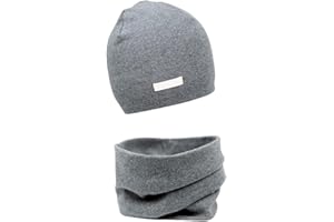FORUHOO Mädchen Mütze Set mit Schal Kinder Beanie für Herbst Winter Baumwolle 2er