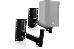 DAJAVE 2 supporti da parete per altoparlanti, universali, orientabili, per altoparlanti, da parete, orientabile a 180° (sinistra/destra), inclinabile a 60°, supporto da parete fino a max. 40 kg