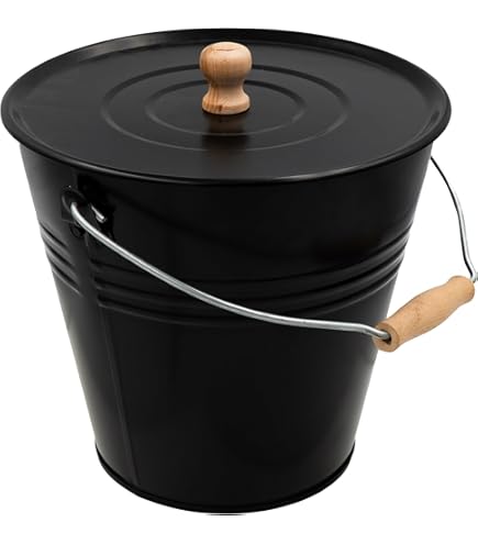 BRIAN & DANY Ascheeimer, Kohleeimer Für Kamine, 12L Eimer Mit Schaufel