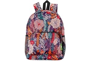 ECO CHIC Lightweight Foldable Water Resistant Mini Backpack Folds Into Pouch for Storage