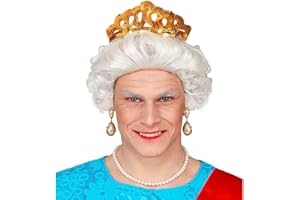 WIDMANN MILANO PARTY FASHION Widmann 51640 - Peluca Queen, gris, reina, nobleza, fiesta temática, carnaval