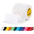SPORTTAPE Self-Adhesive Football Sock Tape | 5cm x 4.5m - White | Cohesive Bandage Sock Wrap, Shin Pad Tape | Goalkeeper Wrist Tape & Football Ankle Tape | Pet & Vet Wrap for Dogs, Horse - Single Roll