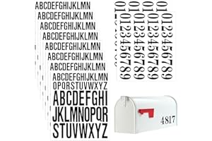 LYHURK 10 Fogli 496 Pezzi Adesivi con Lettere in Vinile Adesivi con Numeri e Lettere Impermeabili Adesivi con Alfabeto per Artigianato Numeri di Cassetta della Posta Poster Finestra Porta (2,5 cm, 5 cm)