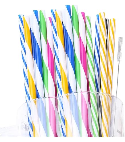 65 Cannucce Colorate Riutilizzabili + Spazzola - Per Frullati, Succhi E Cocktail, Lunghe 23 Cm - Foto 8